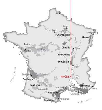 Fra <a href="/sog/?q=Côtes du Rhône Villages">côtes du rhône villages</a> området i <a href="/sog/?q=frankrig">Frankrig</a>