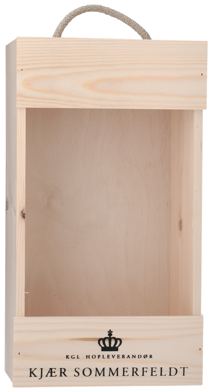 Trækasse til 2 flasker - Inkl. låg - FSC certificeret